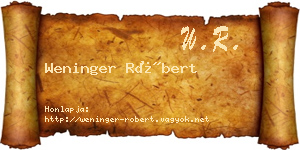 Weninger Róbert névjegykártya