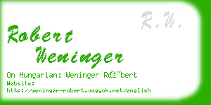 robert weninger business card